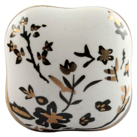 Golden Leaf Square Ceramic Wine Stopper